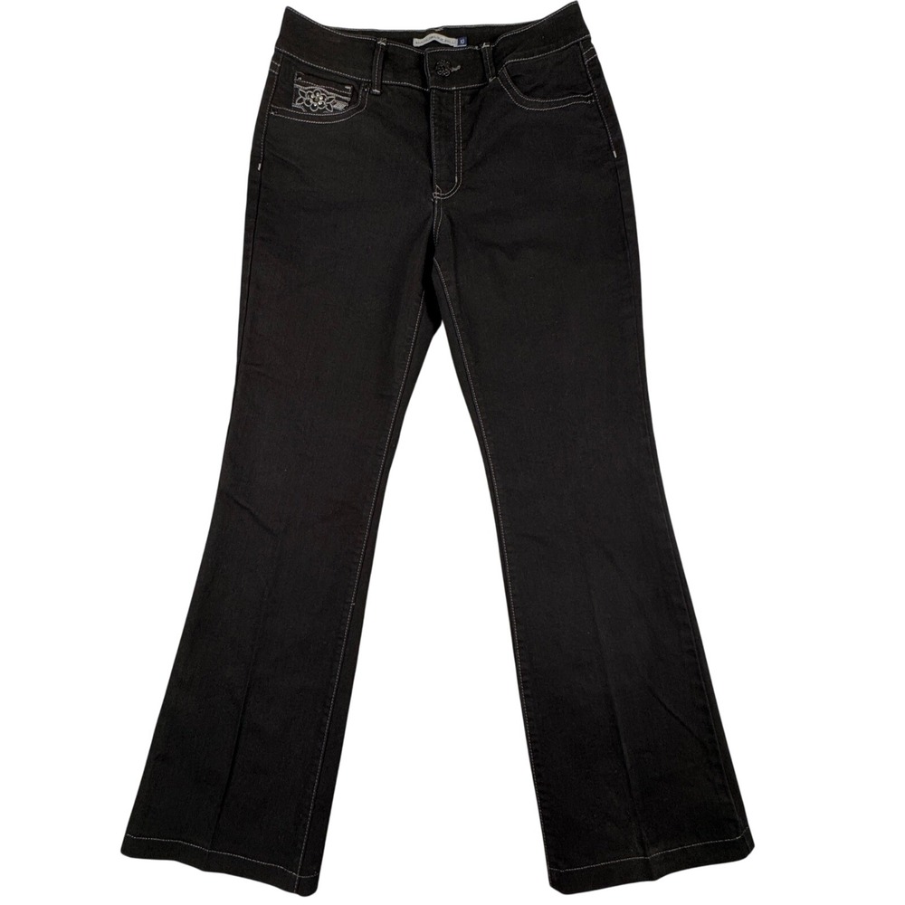 BandalinoBlu Dark Wash Daria-B Slim Rhinestone Pockets Bootcut Jeans Sz 10 Women